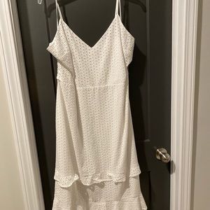 XL Express white eyelet dress NWT